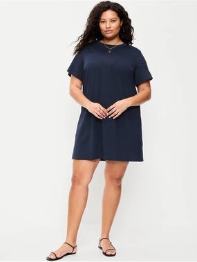 NWT Old Navy Navy Short-Sleeve Crewneck T-Shirt Dress XL